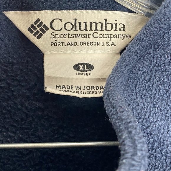 Columbia unisex/men's XL 1/2 zip fleece pull over jacket in blue EUC. - Picture 5 of 5